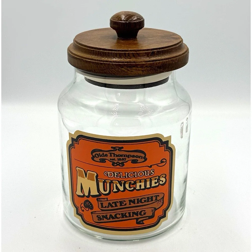 Olde Thompson Munchies Glass Canister w/Wood Lid
